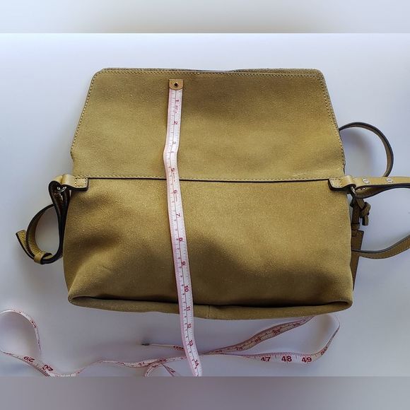 Vince Camuto Women's Suede Purse Crossbody Bag in Color Olive Oil - Picture 4 of 13